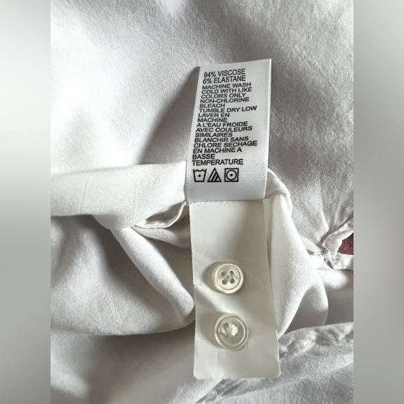 James Perse White Contrast Collar Blouse - Picture 8 of 8